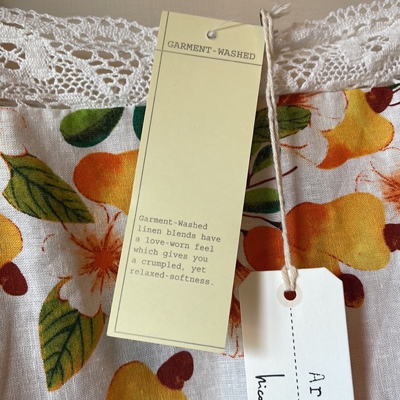 Artlier by Nicole Miller Orange Fruit Linen Top - Picture 11 of 11